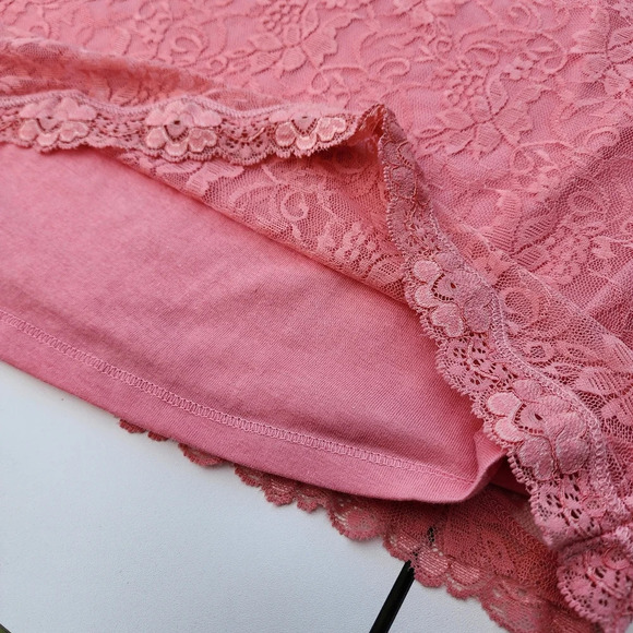 NWT Maurices Womens Cami Tank Top Coral Pink Lined Lace Stretch Boho Plus 1 1X - Picture 11 of 11